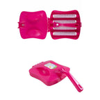 Compact handheld carpet brush with a transparent dust crumb collector.