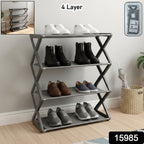 Compact shoe rack with adjustable shelves