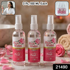 Water facial spray set of 3 in portable bottles