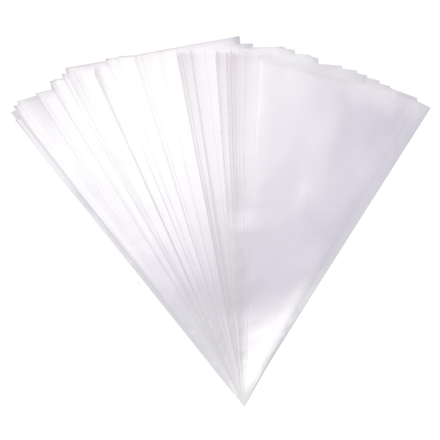Stack of 100 small clear disposable piping bags for icing and decorating