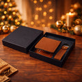Men’s wallet with detachable keychain in black