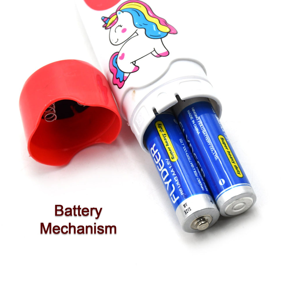Family-friendly electric toothbrush with its included extra brush head.
