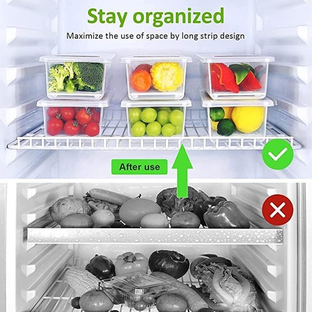 Colorful fruits organized in a clear 1500ML freezer storage container.
