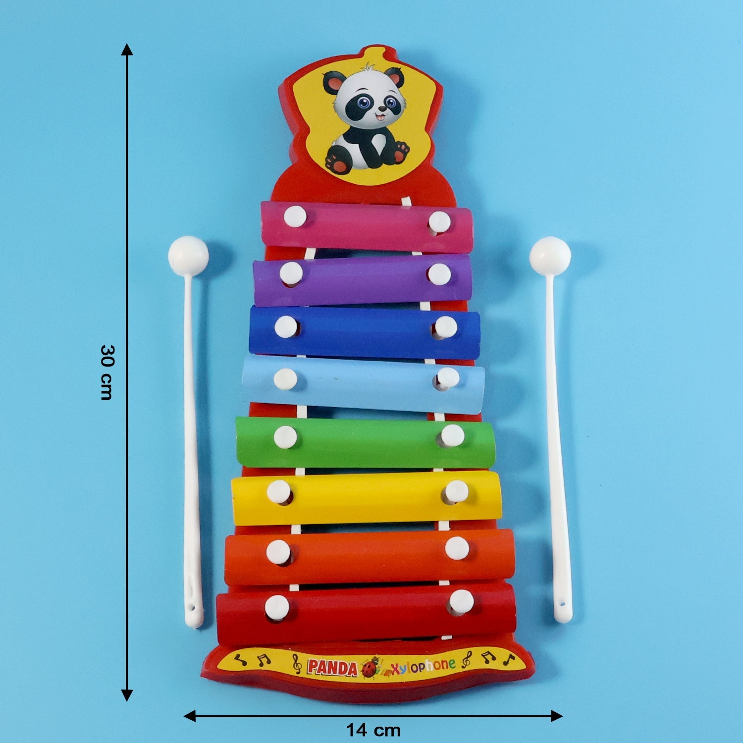 Handheld kids xylophone with multicolor bars for musical learning