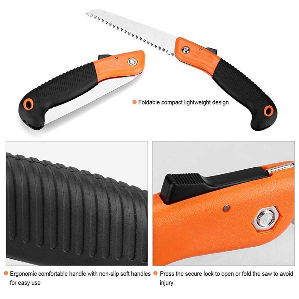 Portable folding garden hand saw perfect for pruning and garden upkeep
