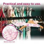 Non-slip cushioned grip on floral padded clothes hanger with metal hook