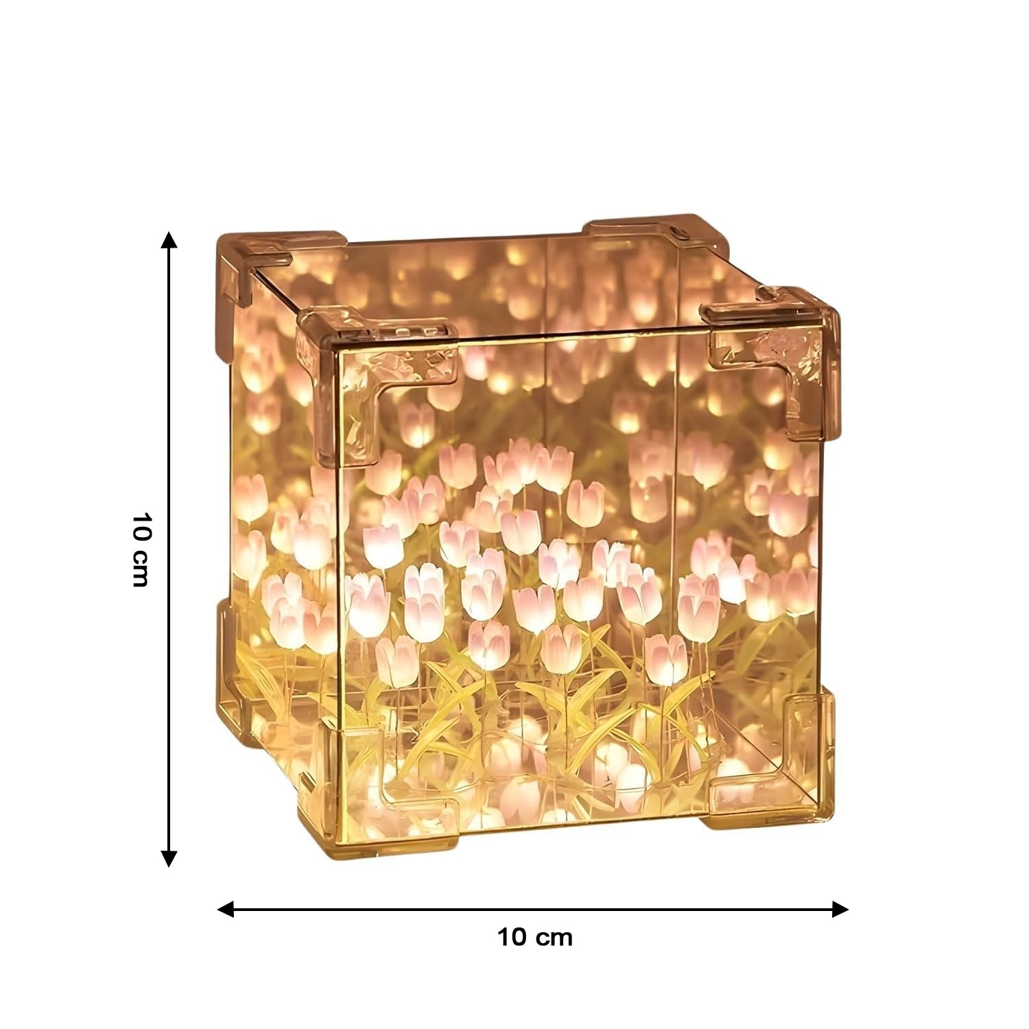 Night lamp tulip flower LED cube providing cosy decorative lighting
