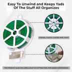 Roll of green twist tie wire for crafting and organizing
