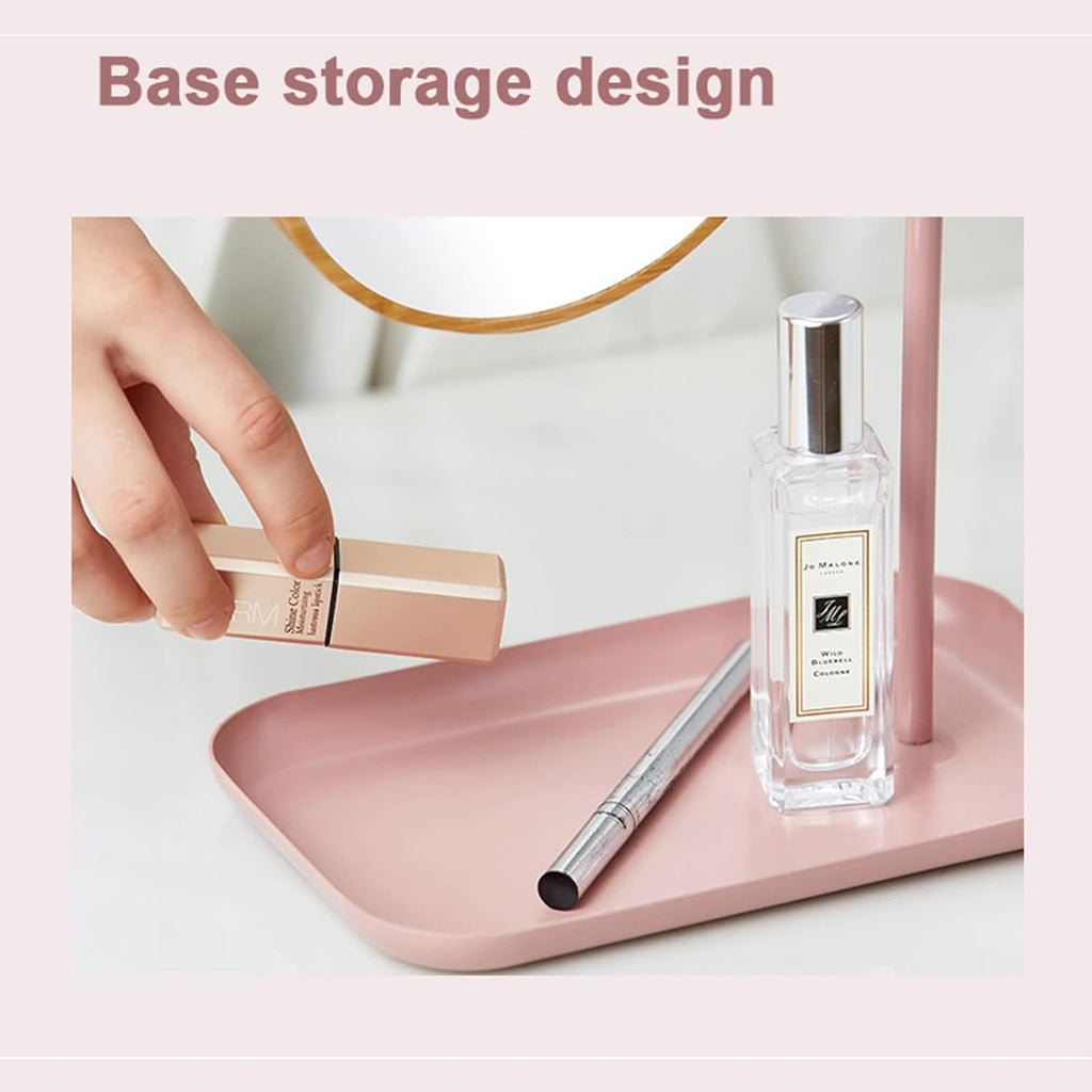 Tabletop round makeup mirror perfect for skincare and grooming routines