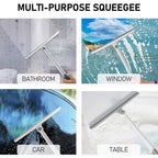 Person holding 2-in-1 window glass cleaning wiper tool