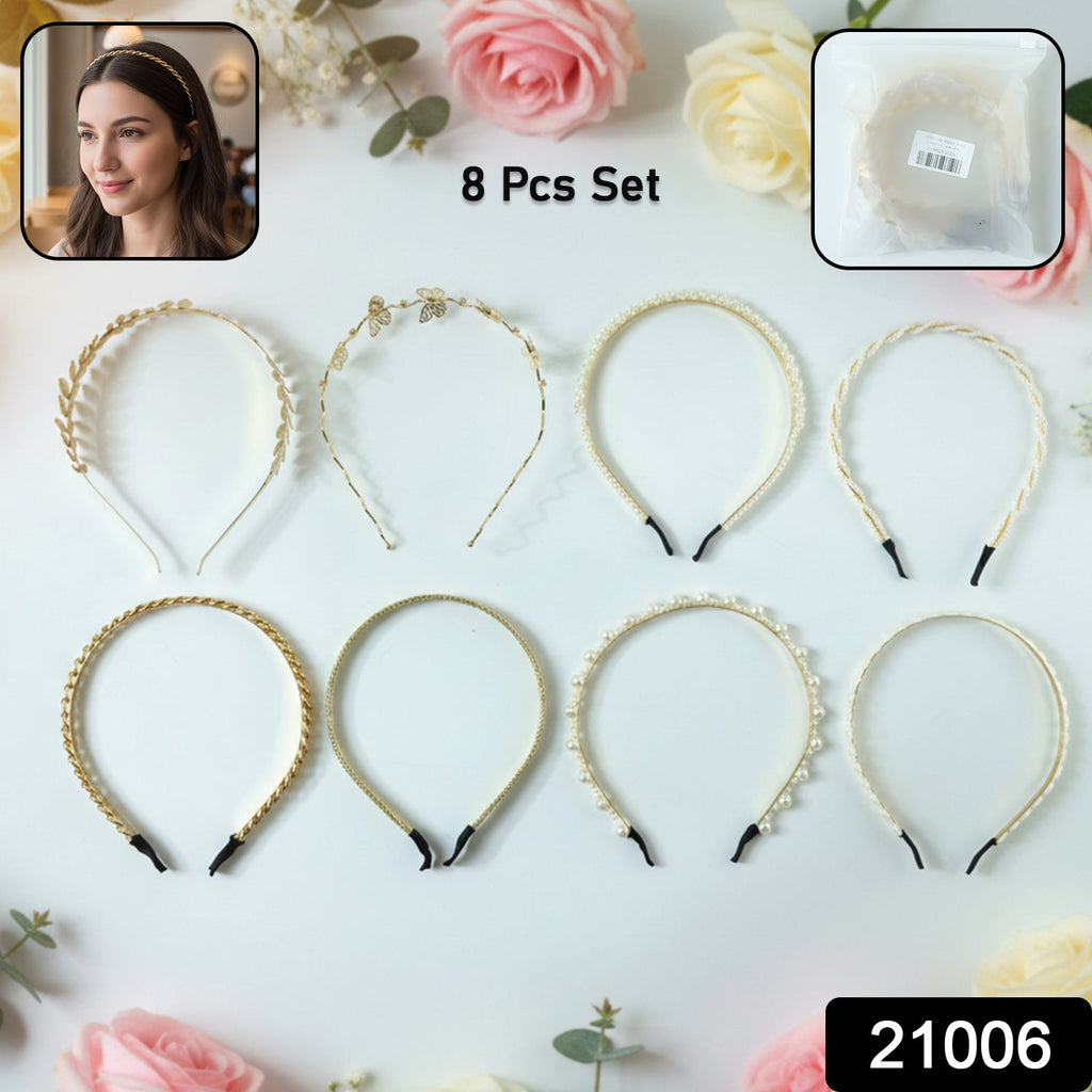 Assorted stylish hair bands pack featuring textured and floral patterns