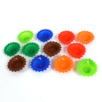 Overhead view of the 12-piece Silicone Diwali Diya combo, ready for use.