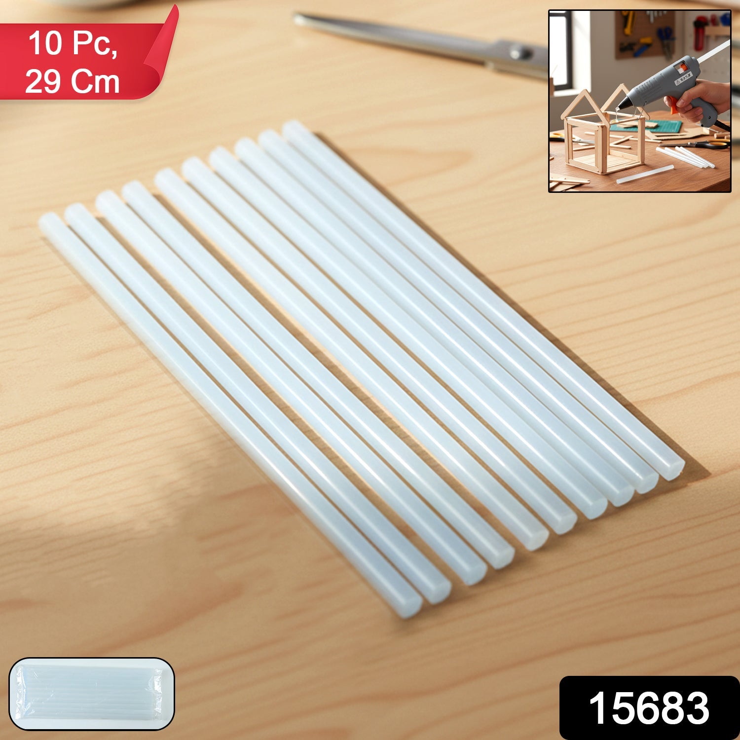 Heavy duty hot melt glue sticks 29 cm length packs of 10