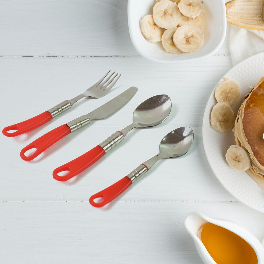 TitanVault 26-piece luxury cutlery set arranged neatly on a dining table, showcasing its premium appeal.