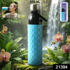 Plastic sports water bottle showing leakproof secure cap
