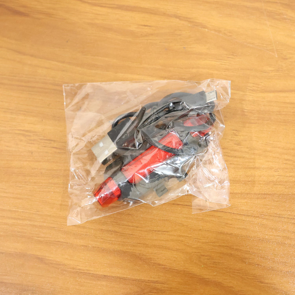 LED bicycle tail light flashing while riding at night for high visibility