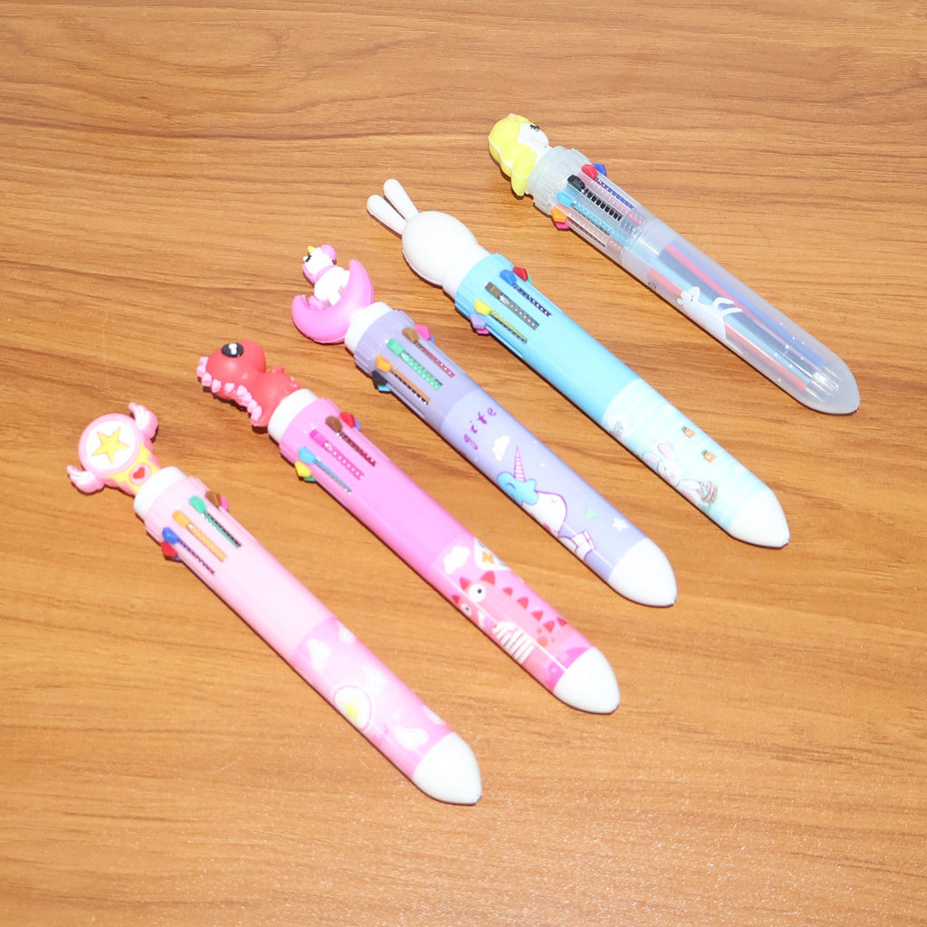Compact 10-color ball pen for creative writing and drawing