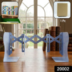 Close-up of the adjustable scissor design on the expandable book stand