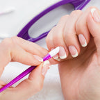 Multiple sturdy plastic tools included in the 8-in-1 manicure set
