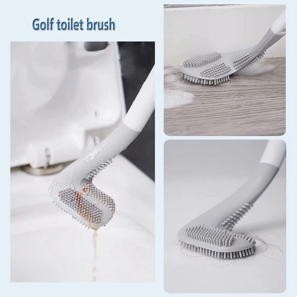 Close-up of the flexible TPR silicone golf brush head, designed for thorough and gentle cleaning.