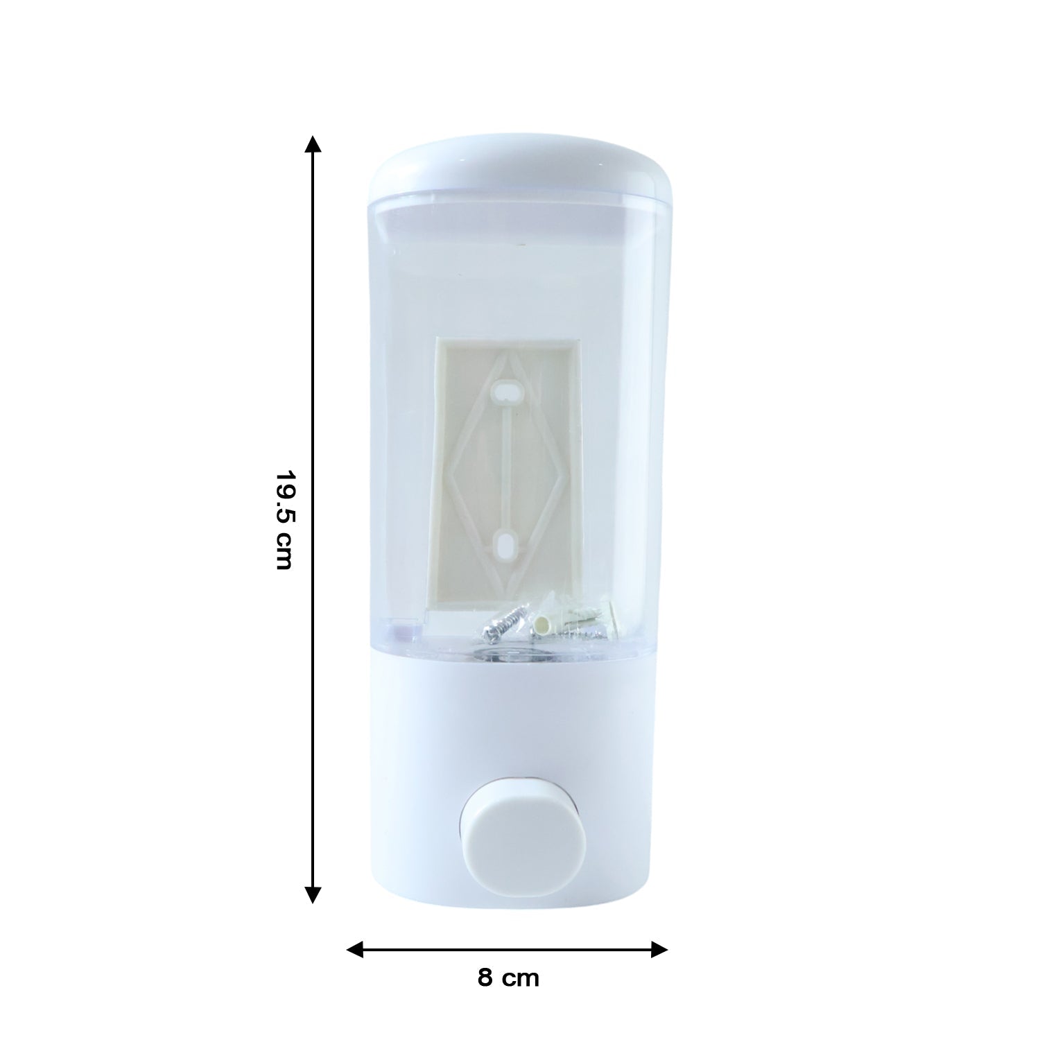 Refillable wall mounted soap dispenser in bathroom setting