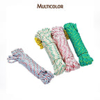 Compact travel clothesline rope shown with luggage for camping.