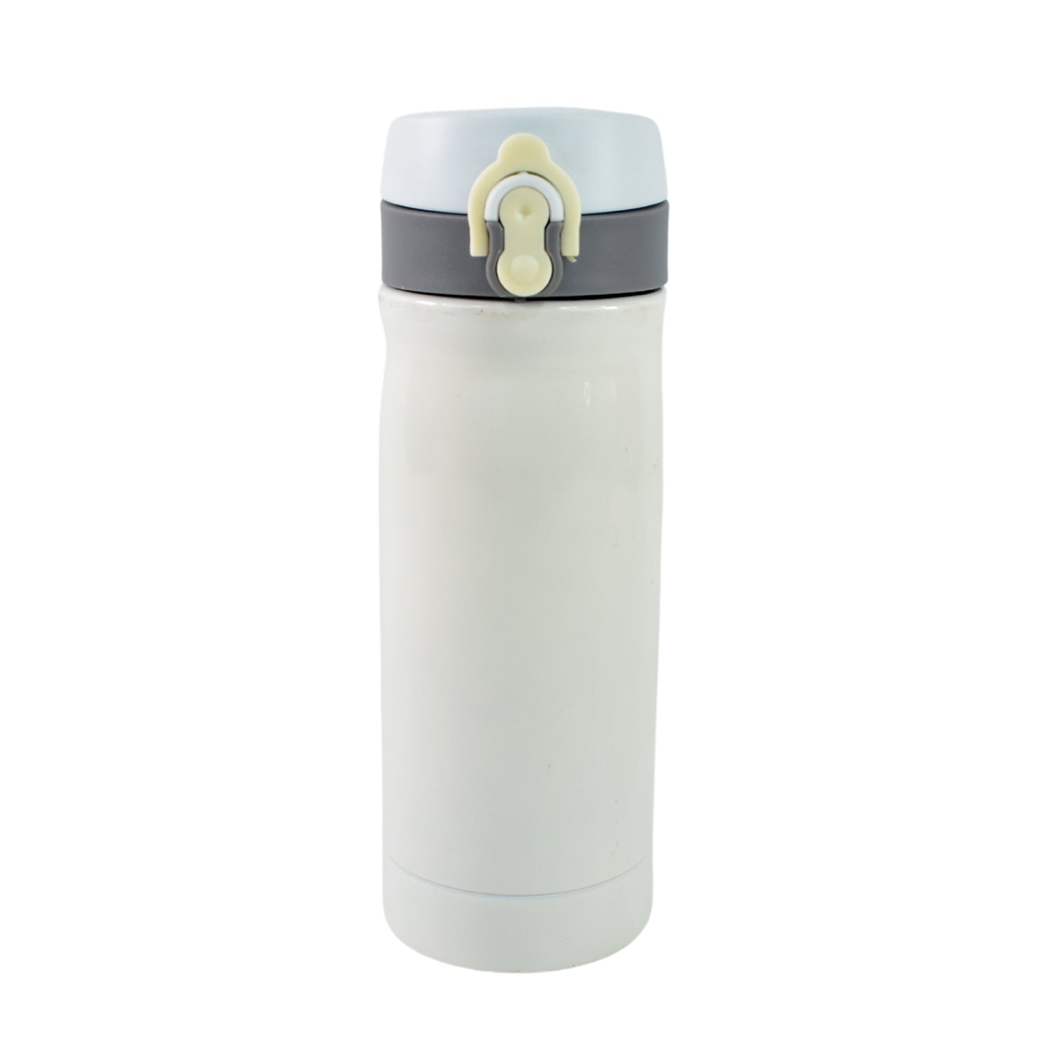 A child's hand holding the FitFuzion Kids Insulated Water Bottle, demonstrating its comfortable grip.