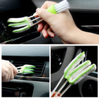 Overview of full multipurpose window cleaning tool set with sponge and brush