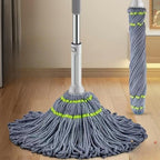 Self wringing mop with stainless steel handle cleaning hardwood floor efficiently