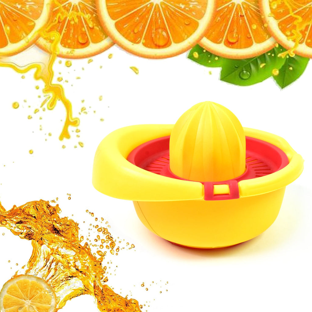 Detail view of the juicer's strainer, designed to filter pulp and seeds.