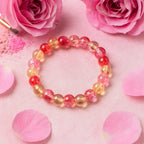 Hand wearing a lightweight beaded stretch bracelet for stylish accessorizing