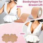 Texture detail of the skin-friendly, cotton-blend Boob Tape.