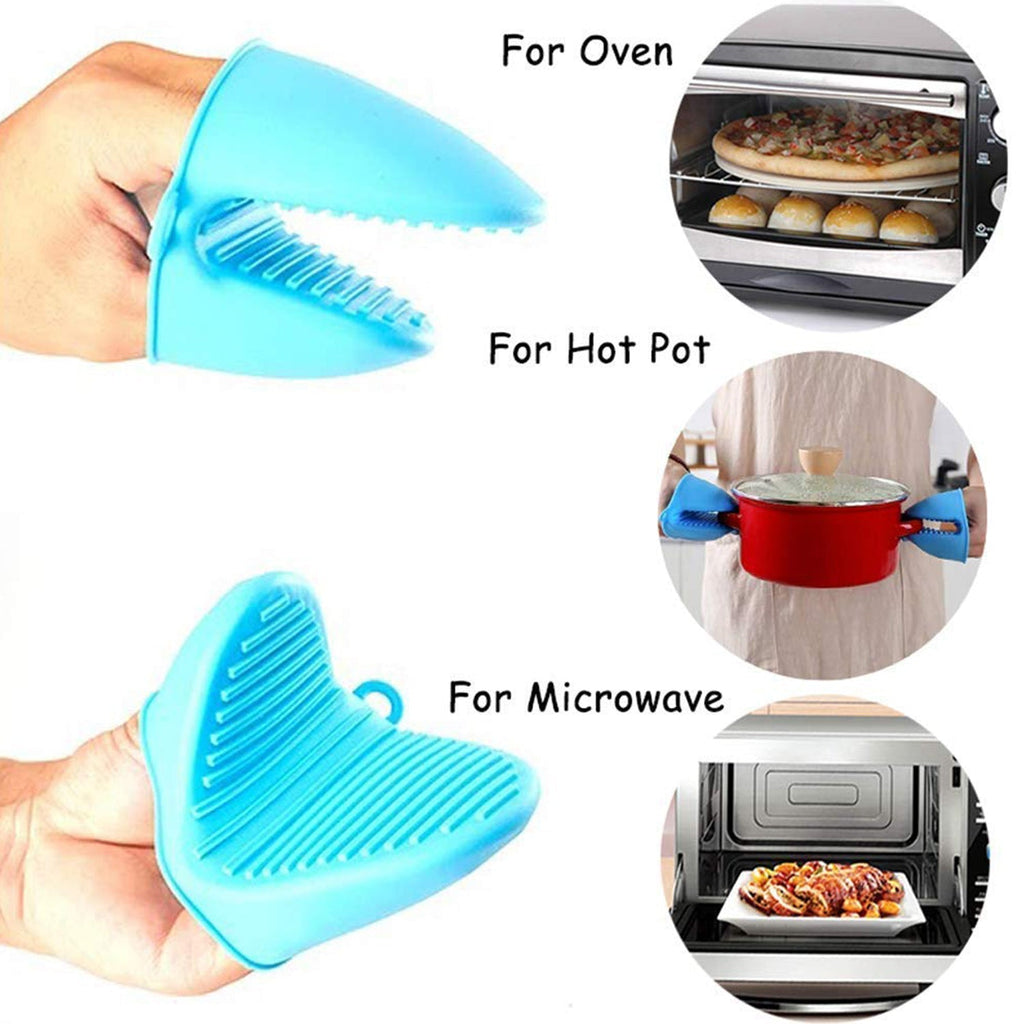 Flexible silicone heat resistant potholder with a strong, textured surface.