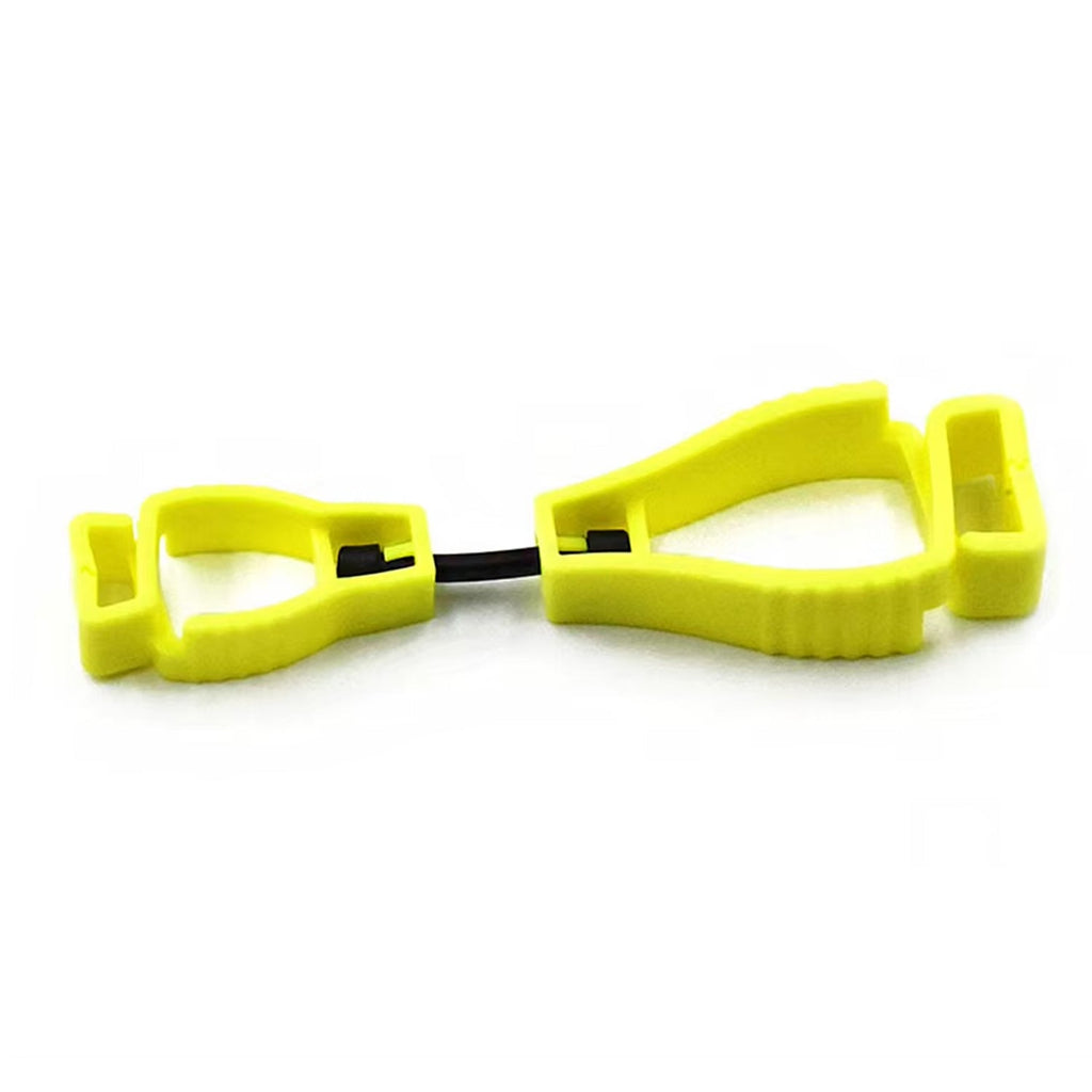 Glove clip holder securely fastening earmuffs to clothing.