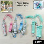 Child safety wrist leash with elastic coiled strap for controlled movement