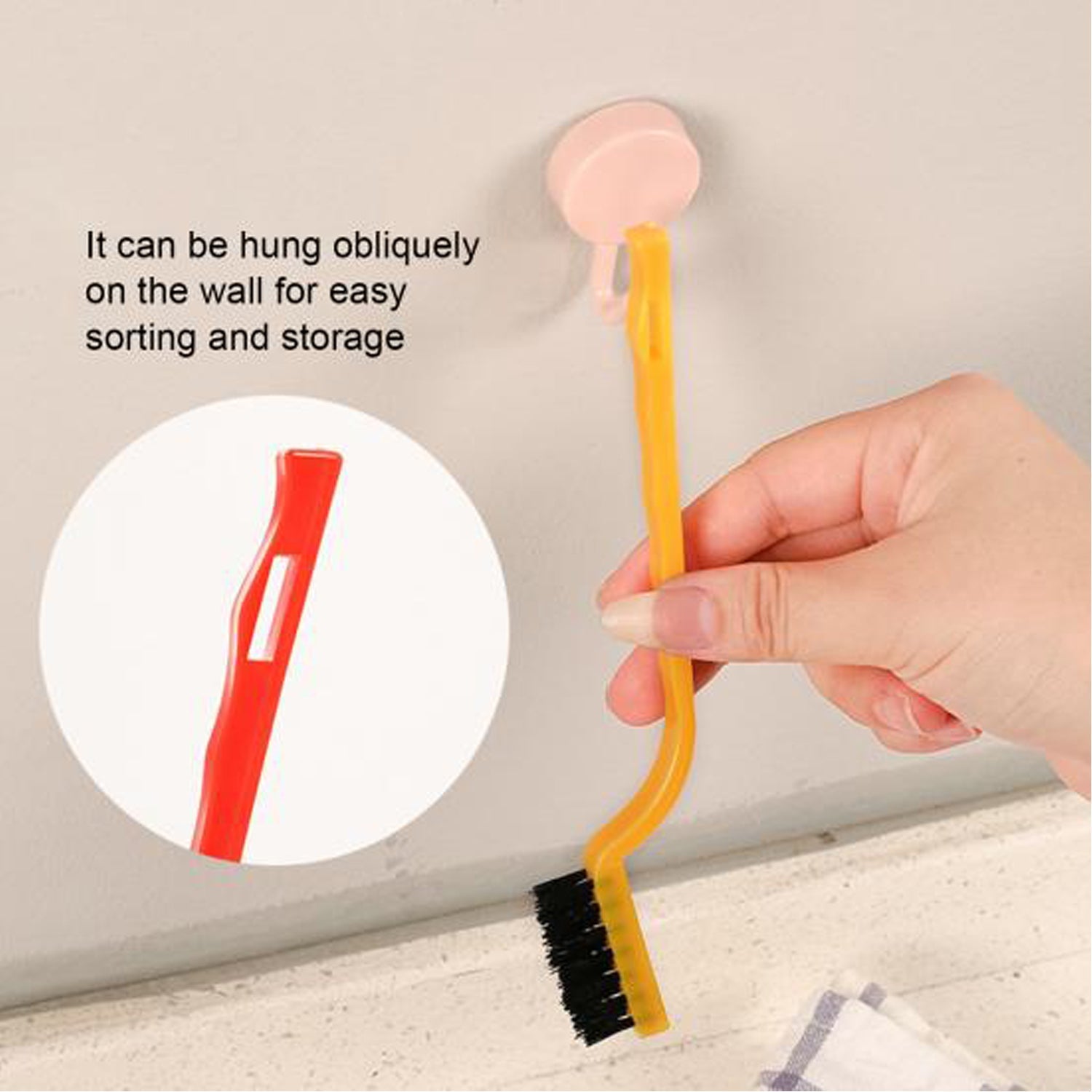 Compact mini wire brushes shown in hand, demonstrating their size for precision cleaning tasks.