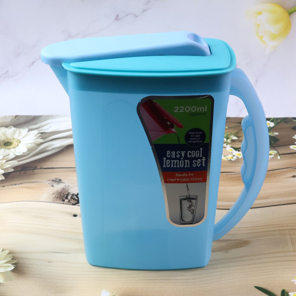 Kitchen water storage jug with lid for home beverage serving