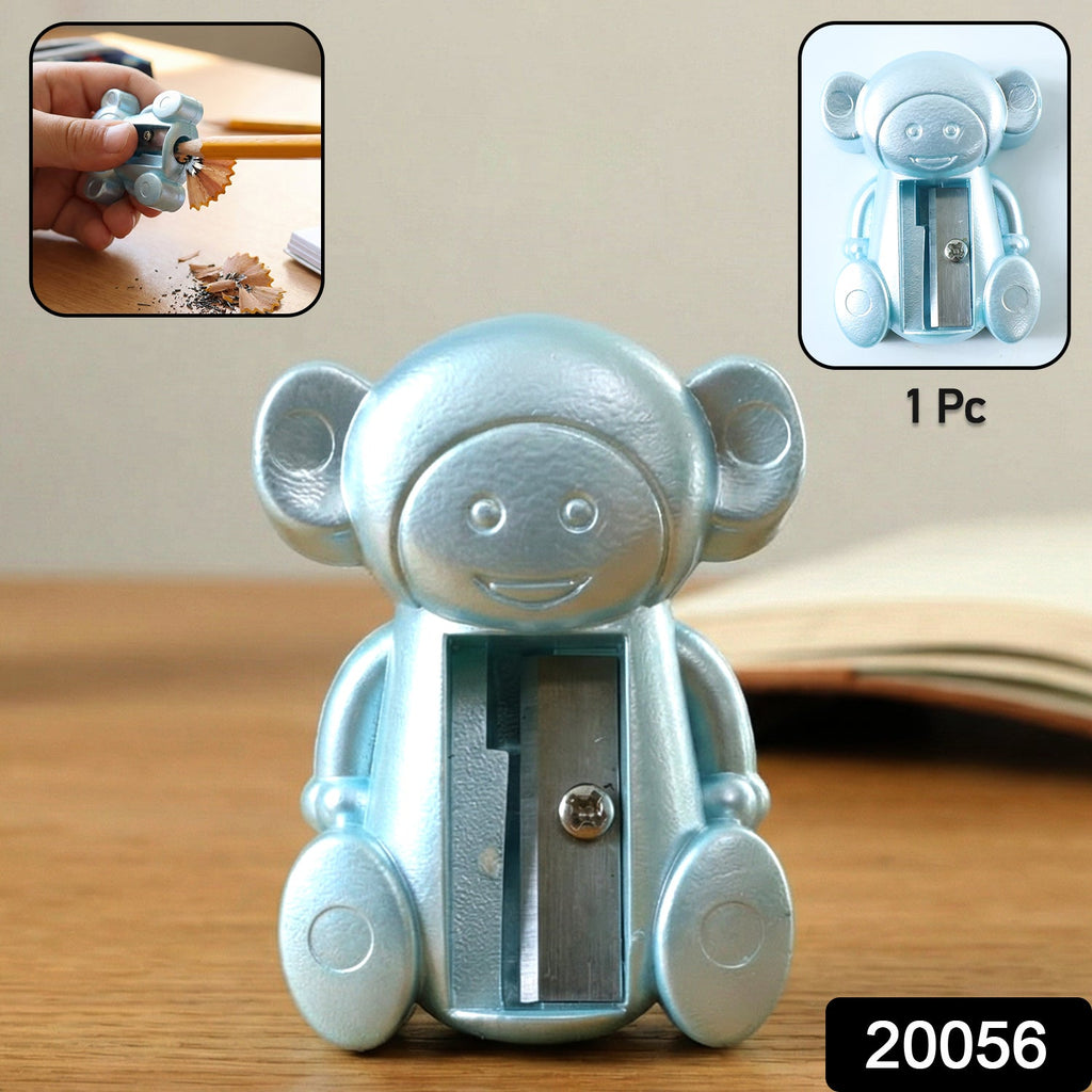 Manual single hole pencil sharpener in cute monkey design