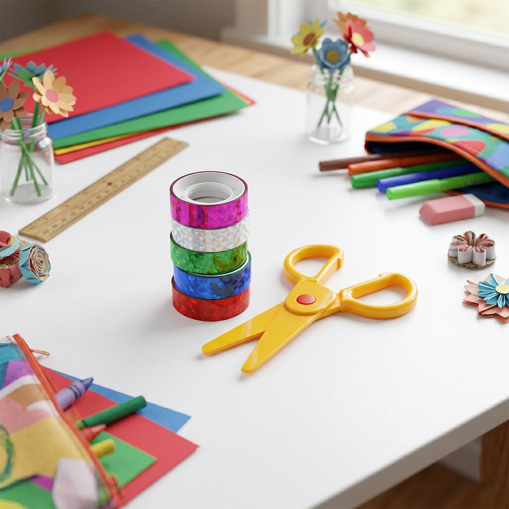 Multicolor holographic tape set rolls for DIY crafts