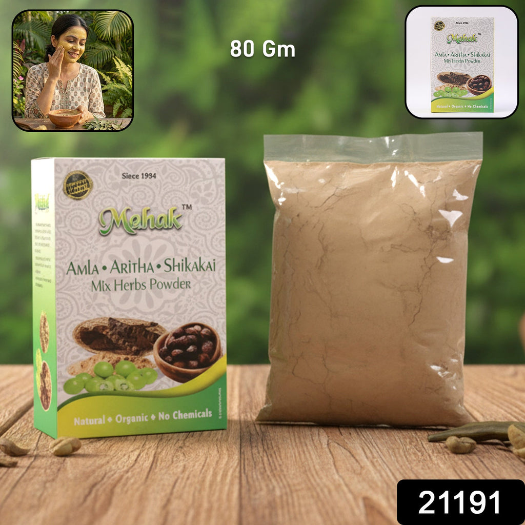 Herbal hair cleanser made from finely ground mixed herbs powder