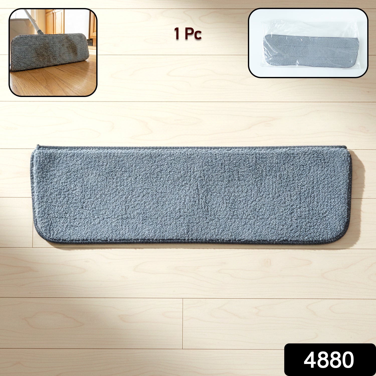 Flat mop replacement pad made of soft microfiber material