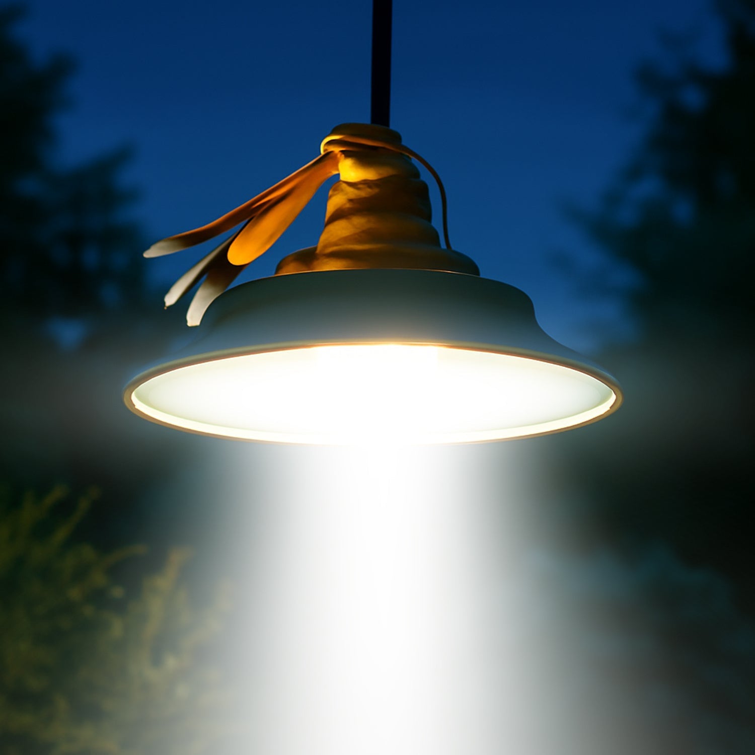 Ambient and mood lighting from rechargeable hanging LED light