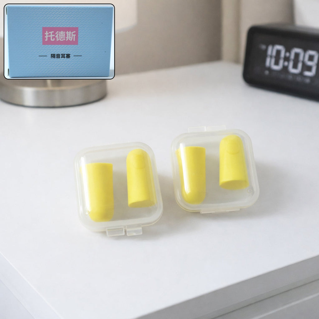 Soft foam noise reduction ear plugs with clear storage case