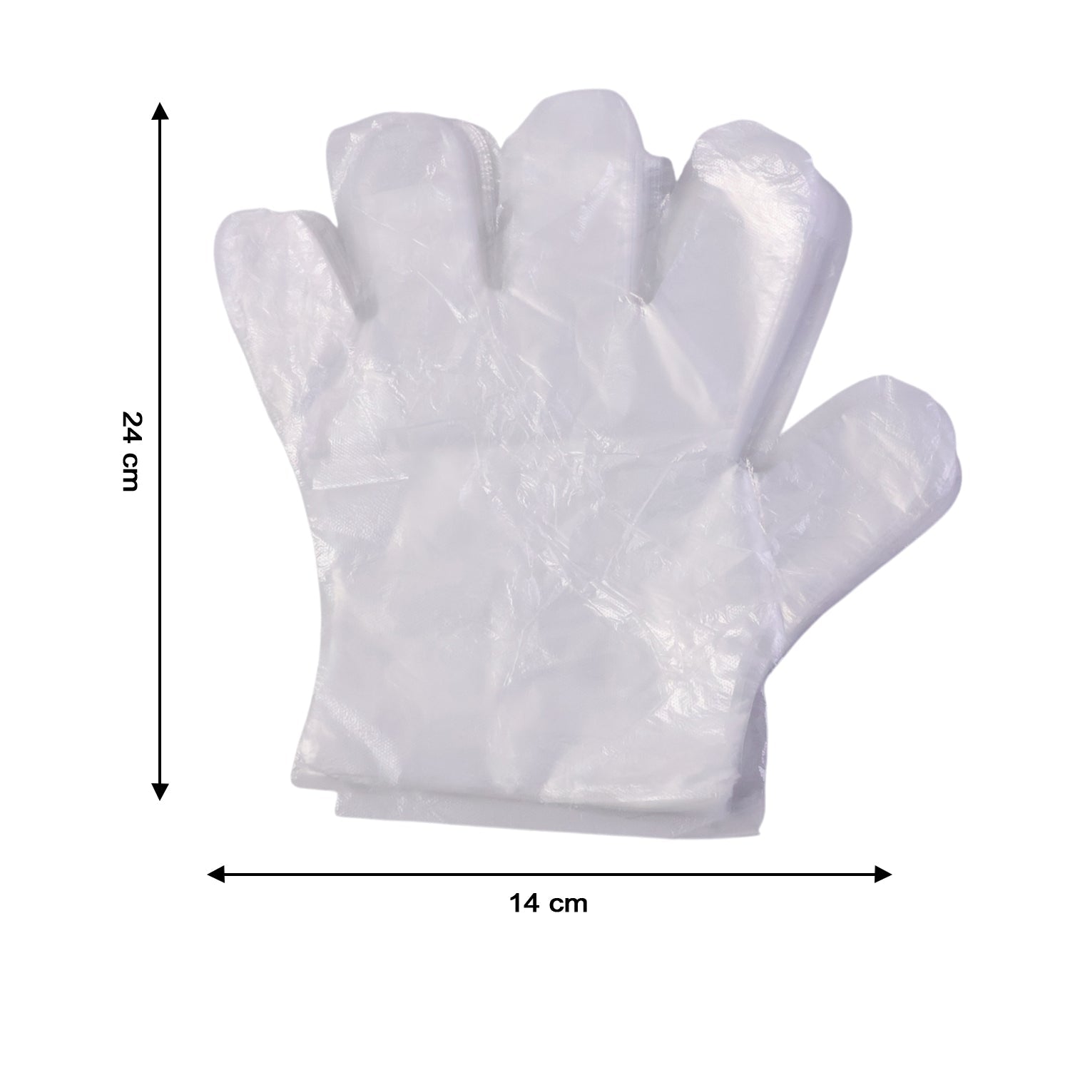 Clear disposable plastic gloves for single use hygiene