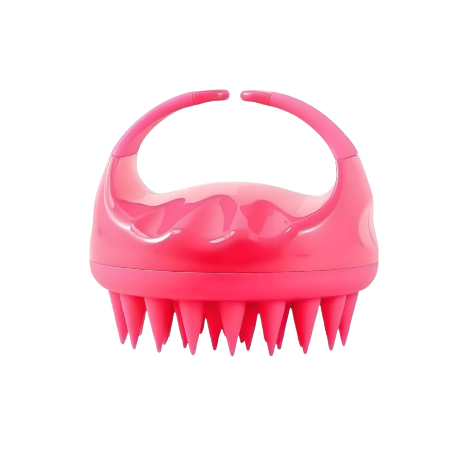 Detailed view of flexible silicone bristles on the Scalp Massager Comb.