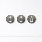 Set of reusable stainless steel hooks with a shiny silver finish.