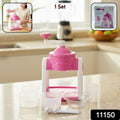 Manual portable pink gola maker machine on white background
