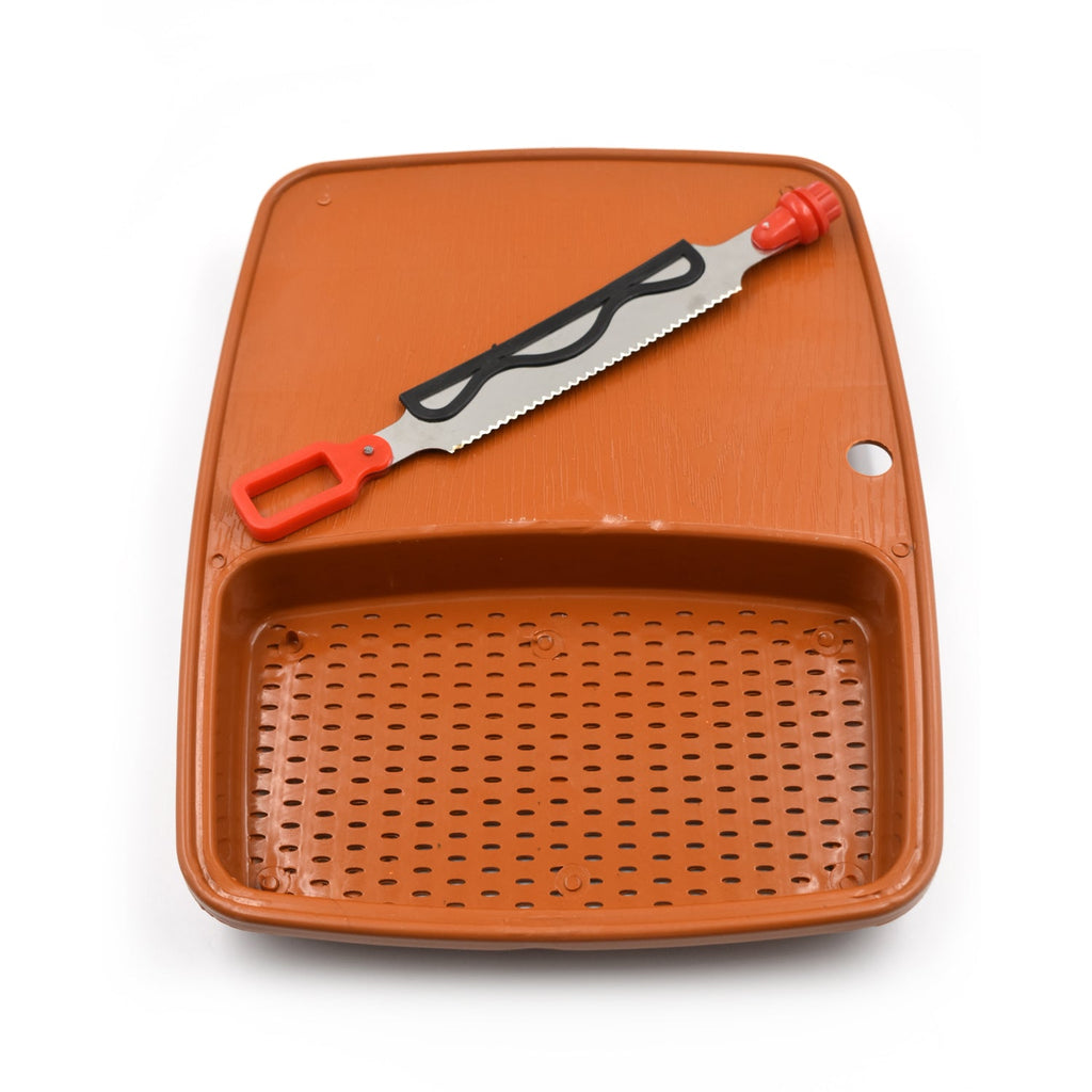 Close-up of the Quickslice Cut & Wash Box, showcasing its practical design for kitchen use.