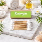 Bamboo toothbrush displayed in bathroom setting to promote sustainable hygiene
