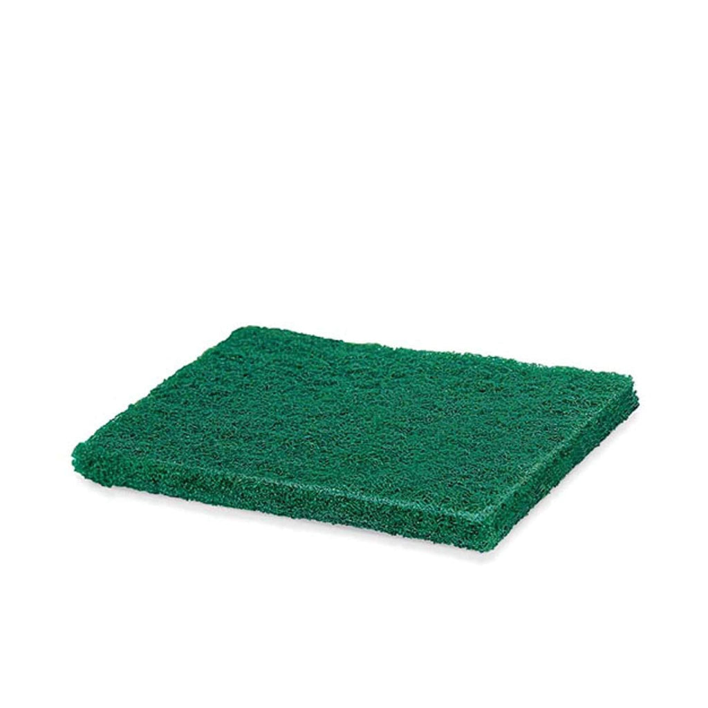 Stacked aqua green scrub sponge pads, ready for heavy-duty cleaning.